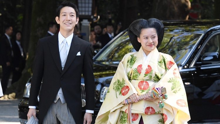 Ayako de Takamado y Kei Moriya en su boda