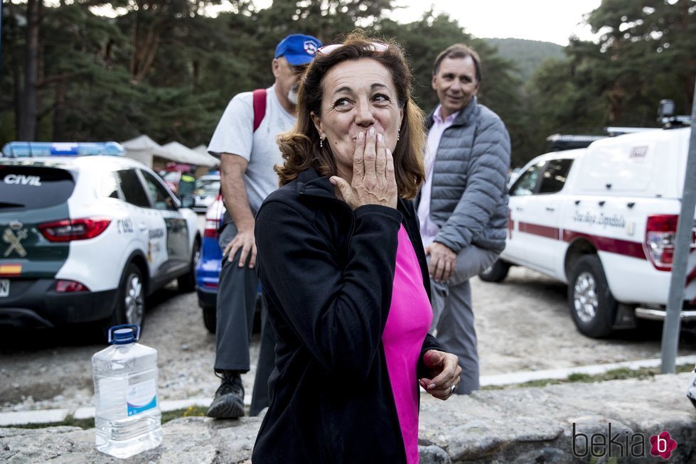 Lola Fernández Ochoa, hermana de Blanca Fernández Ochoa, durante la búsqueda