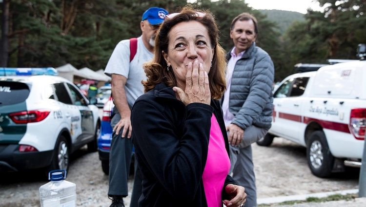 Lola Fernández Ochoa, hermana de Blanca Fernández Ochoa, durante la búsqueda