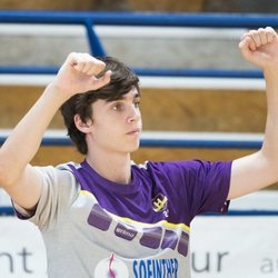 Pablo urdangarin, en el banquillo celebrando un tanto del HBC Nantes