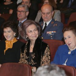 La Princesa Irene, Paloma O'Shea, la Reina Sofía y los Duques de Soria en un concierto de la Escuela Superior de Música Reina Sofía