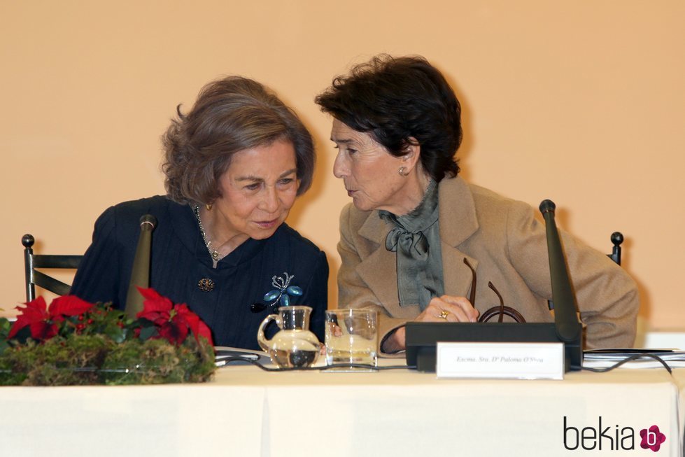 La Reina Sofía y Paloma O'Shea en una reunión de la Escuela Superior de Música Reina Sofía