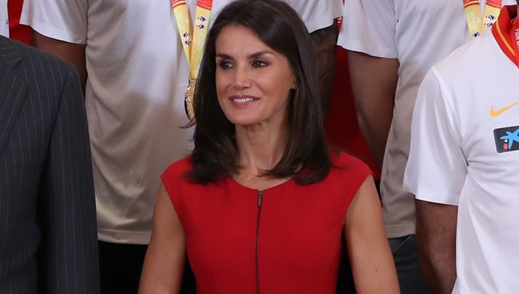 La Reina Letizia en la audiencia a la Selección Española de Baloncesto tras ganar el Mundial 2019