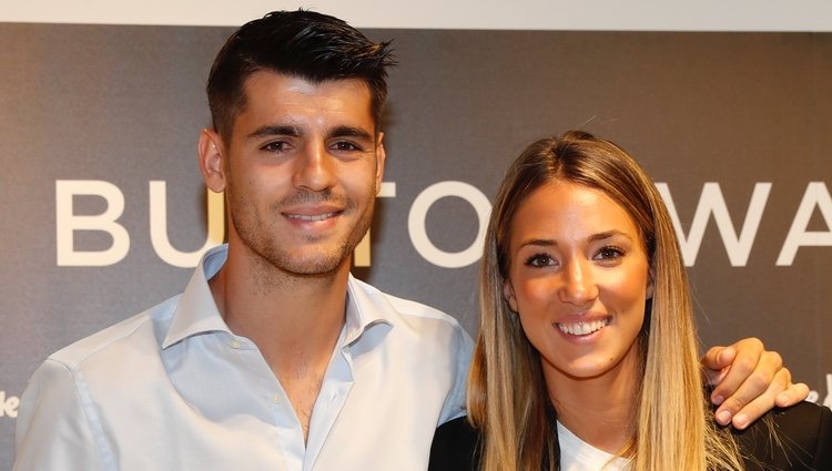 Álvaro Morata y Alice Campello en un evento de relojes