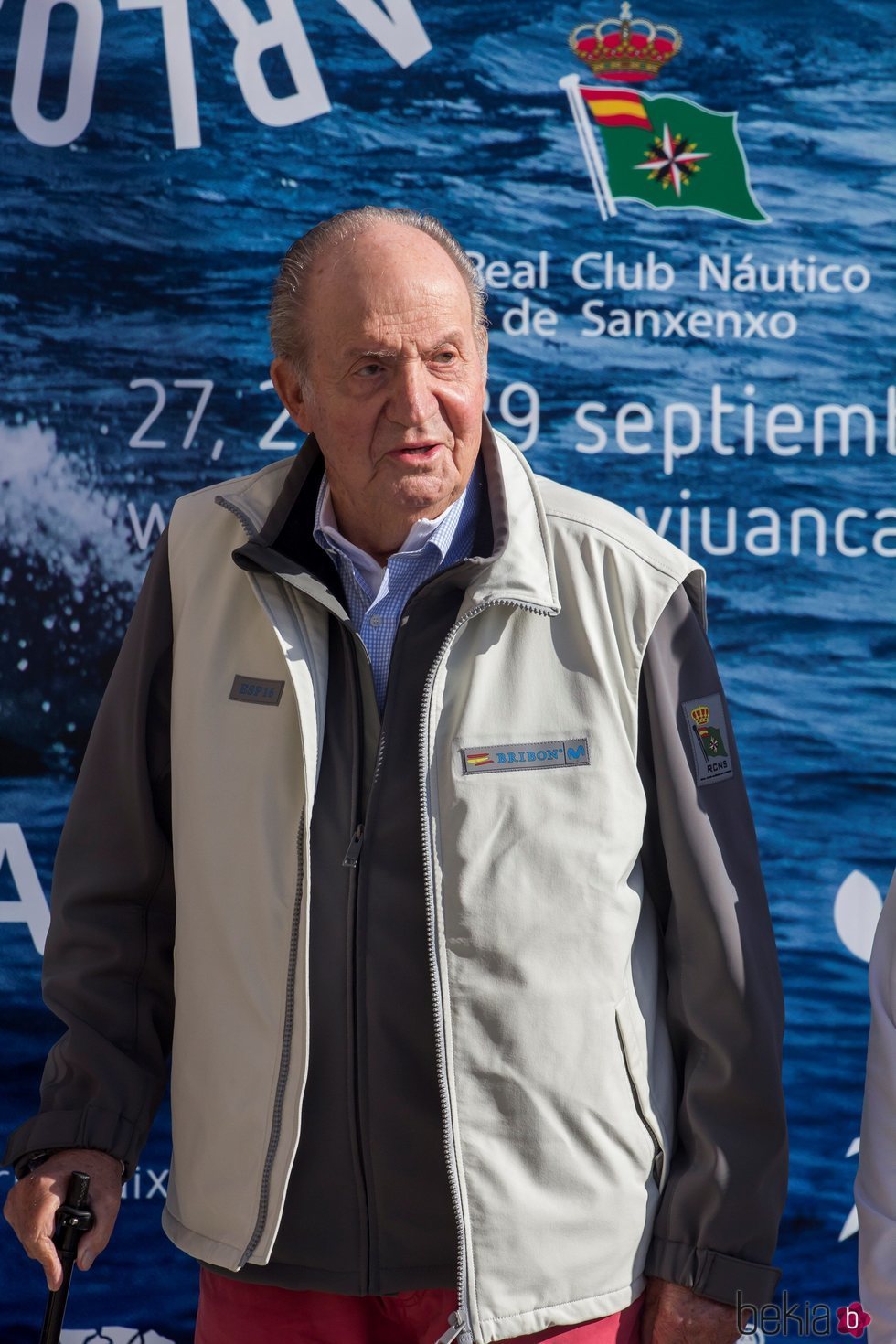 El Rey Juan Carlos durante su reaparición en Sanxenxo tras su intervención de corazón