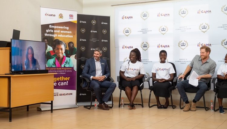 Meghan Markle interviene por videoconferencia en un acto oficial del Príncipe Harry en Malawi