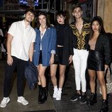 Damion, Marta Sango, Natalia Lacunza, Dave y África ('OT 2018') en la fiesta de cumpleaños de Paco León