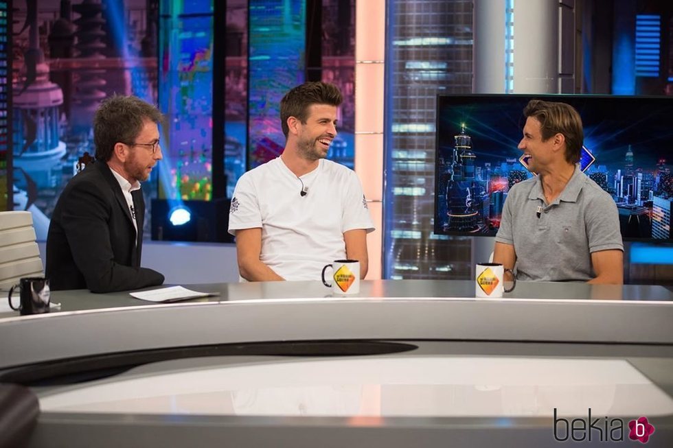 Gerard Piqué y David Ferrer con Pablo Motos en 'El Hormiguero'