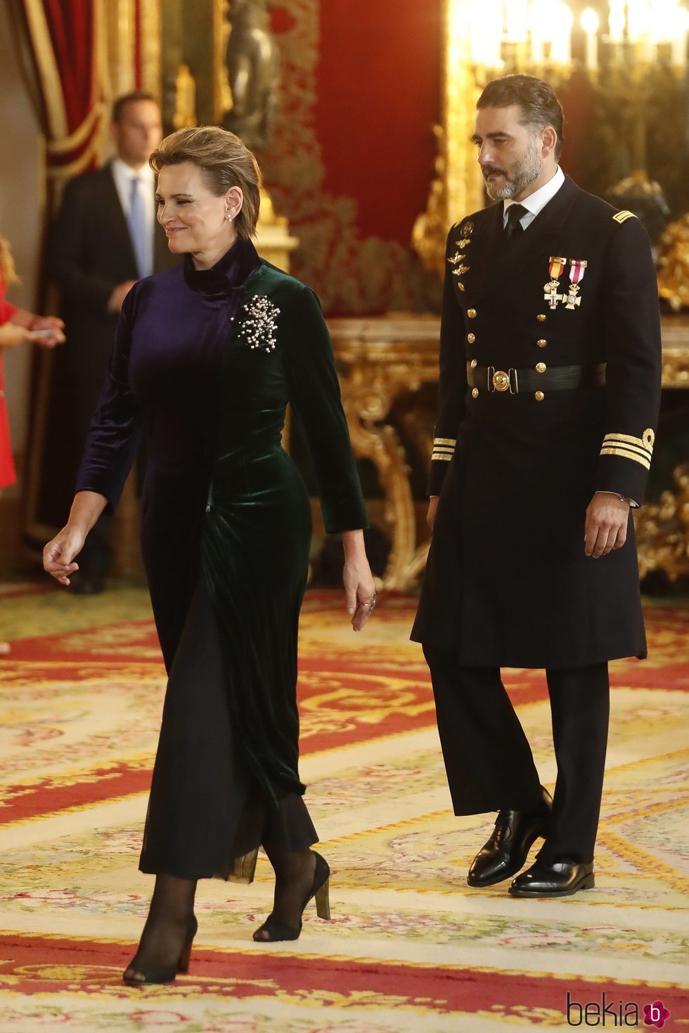 Ainhoa Arteta y Matías Urrea en la recepción por el Día de la Hispanidad 2019