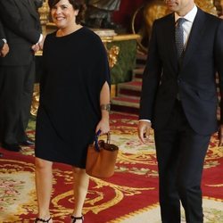 Soraya Sáenz de Santamaría e Iván Rosa en la recepción por el Día de la Hispanidad 2019