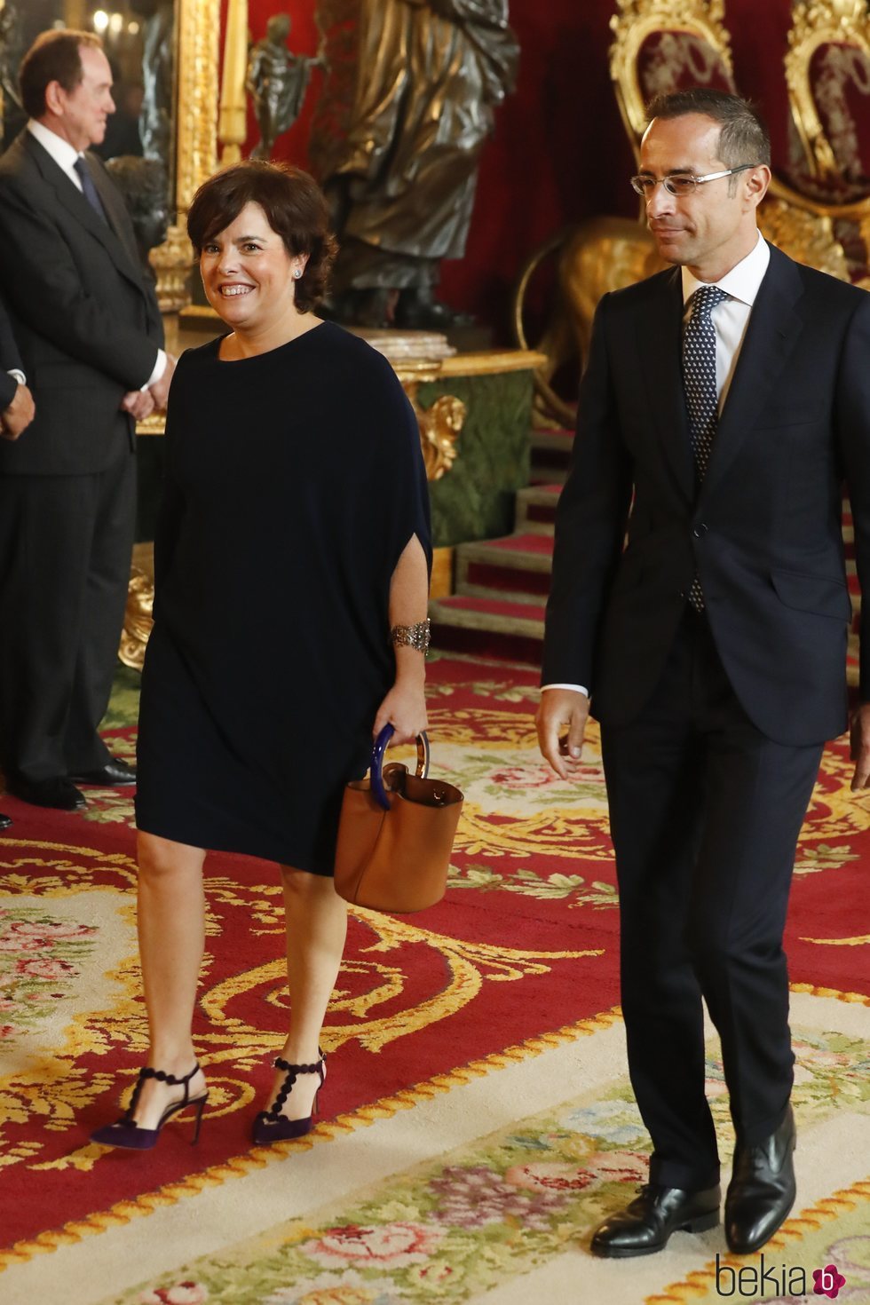 Soraya Sáenz de Santamaría e Iván Rosa en la recepción por el Día de la Hispanidad 2019