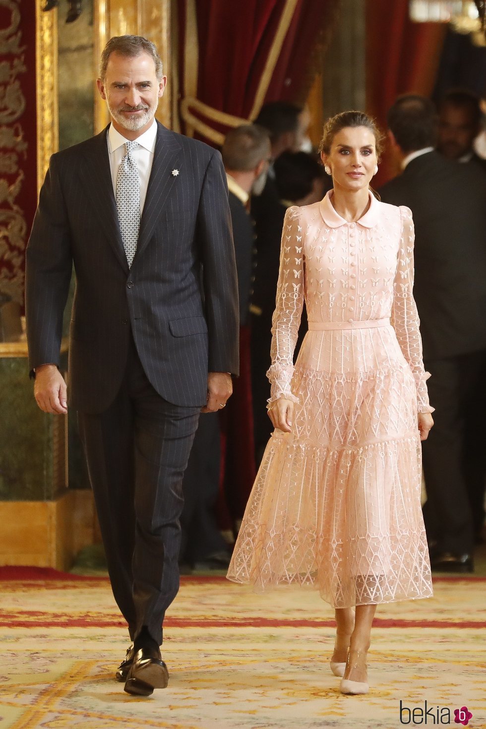 Los Reyes Felipe y Letizia en la recepción del Día de la Hispanidad 2019