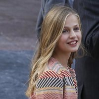 La Princesa Leonor a su llegada durante su primera visita oficial a Oviedo con motivo de los actos de los Premios Princesa de Asturias 2019