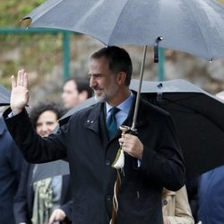 El Rey Felipe VI saludando a su llegada a Asiegu, Pueblo Ejemplar 2019