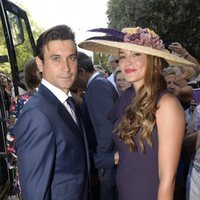 David Ferrer y su mujer, Marta Tornel, en la boda de Rafa Nadal y Xisca Perelló