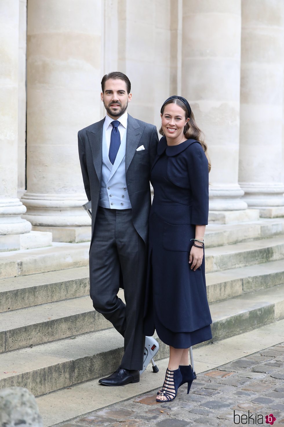 Felipe de Grecia y Nina Flohr en la boda de Christophe Napoleón y la Condesa Olympia de Austria