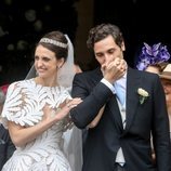 Jean Christophe Napoleón y la Condesa Olympia de Austria en el día de su boda