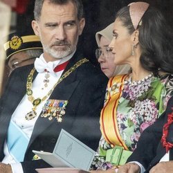 Los Reyes Felipe y Letizia durante la ceremonia de entronización de Naruhito de Japón