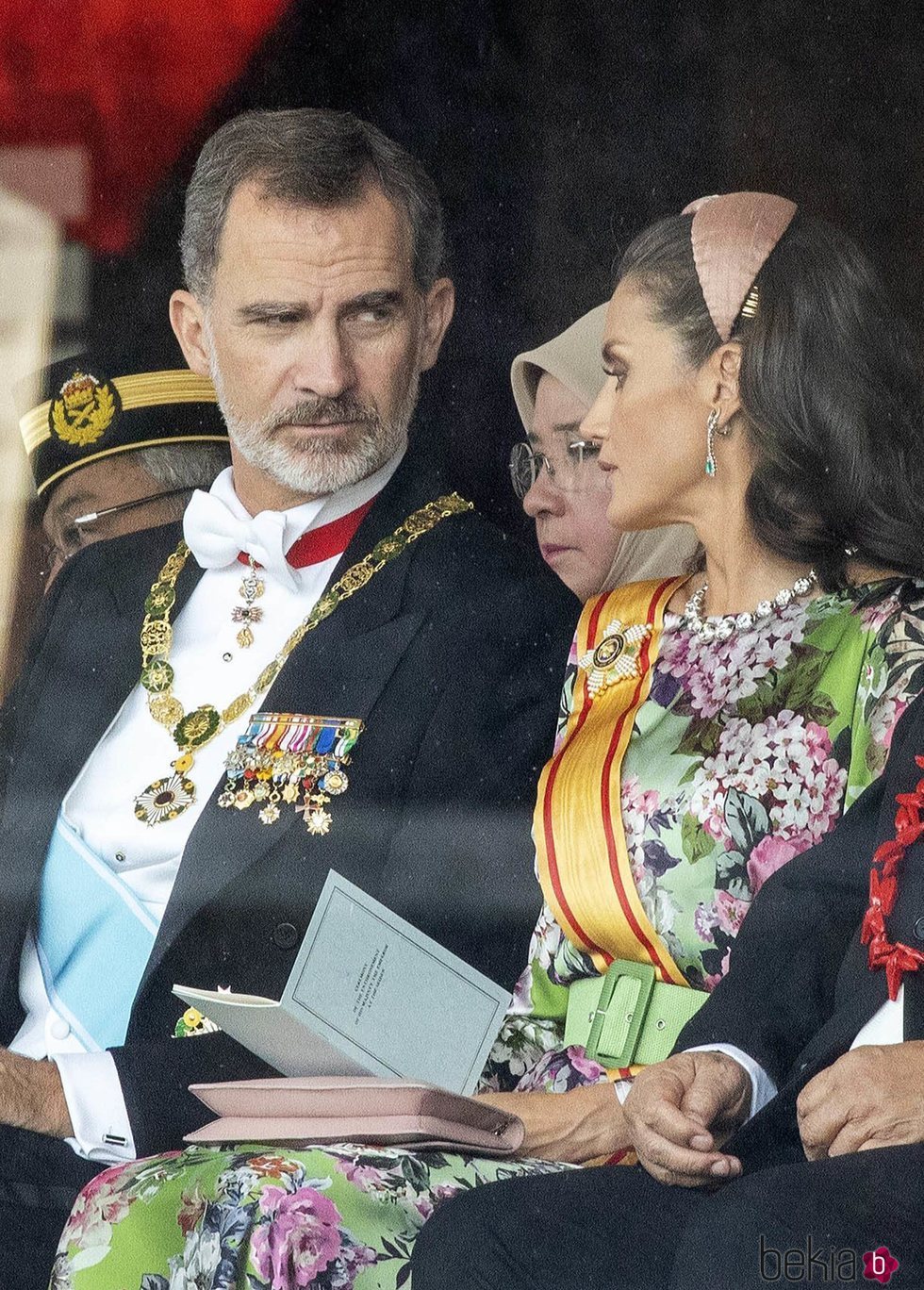 Los Reyes Felipe y Letizia durante la ceremonia de entronización de Naruhito de Japón