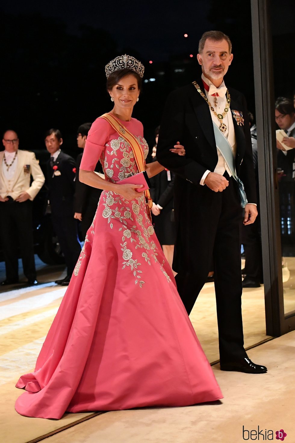 Los Reyes Felipe y Letizia en la cena por la entronización de Naruhito de Japón