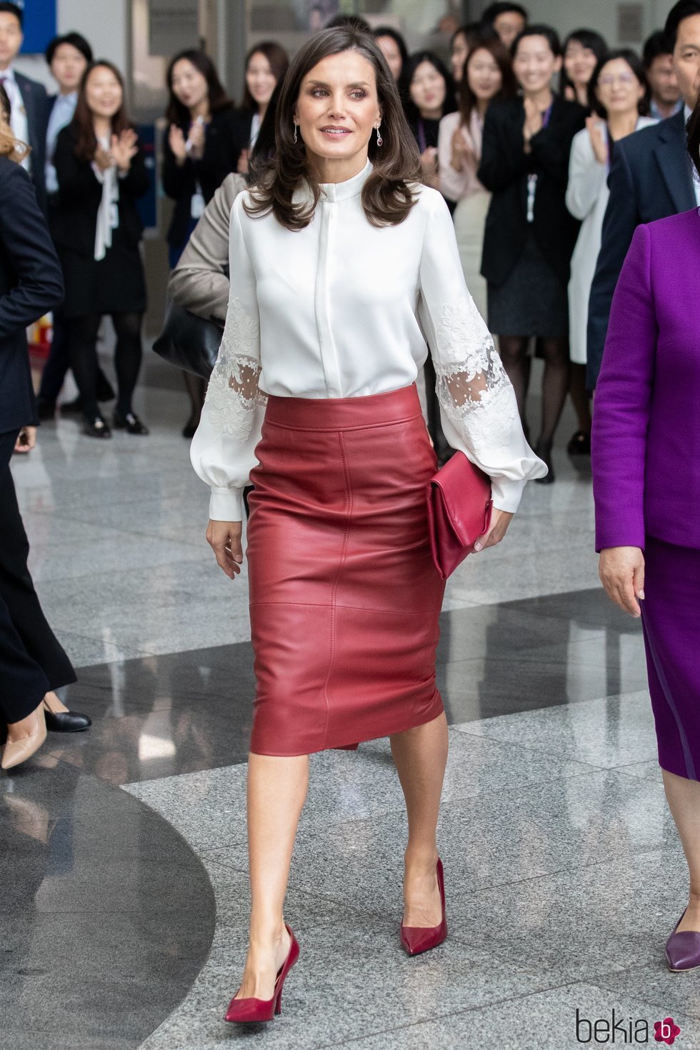 La Reina Letizia en un acto de la Agencia de Promoción de Inversión Comercial de la República de Corea