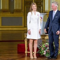 Isabel de Bélgica con Felipe de Bélgica, en su 18 cumpleaños