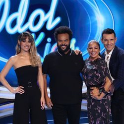 Edurne, Carlos Jean, Isabel Pantoja y Jesús Vázquez en la la presentación de 'Idol Kids'