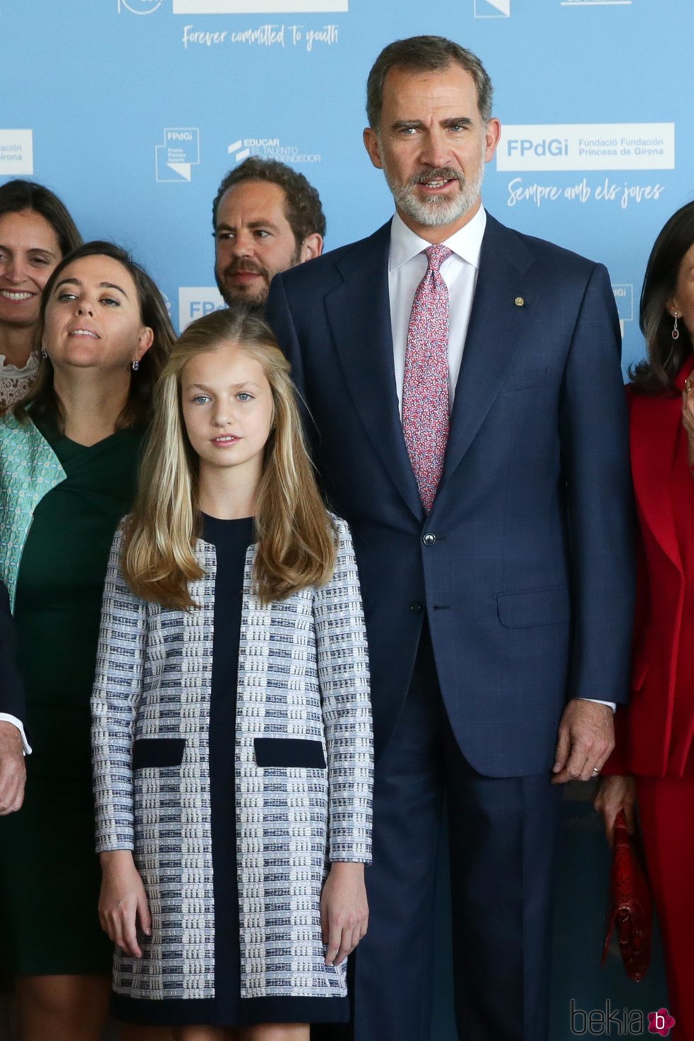 El Rey Felipe y la Princesa Leonor en la recepción a los galardonados en los Premios Princesa de Girona 2019