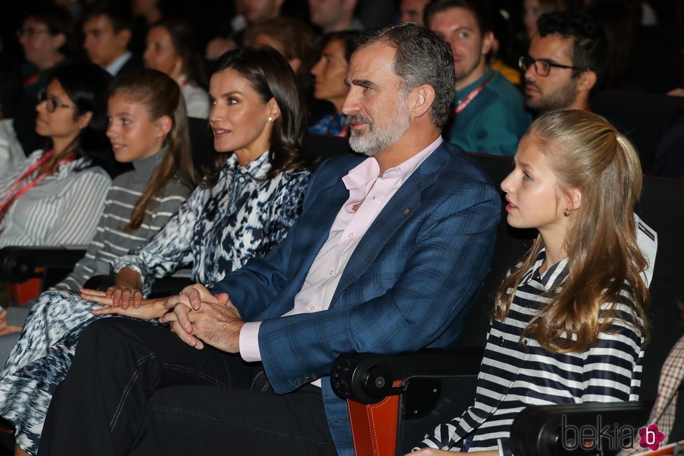 Los Reyes Felipe y Letizia, la Princesa Leonor y la Infanta Sofía en la jornada 'El talento atrae al talento' de la Fundación Princesa de Girona