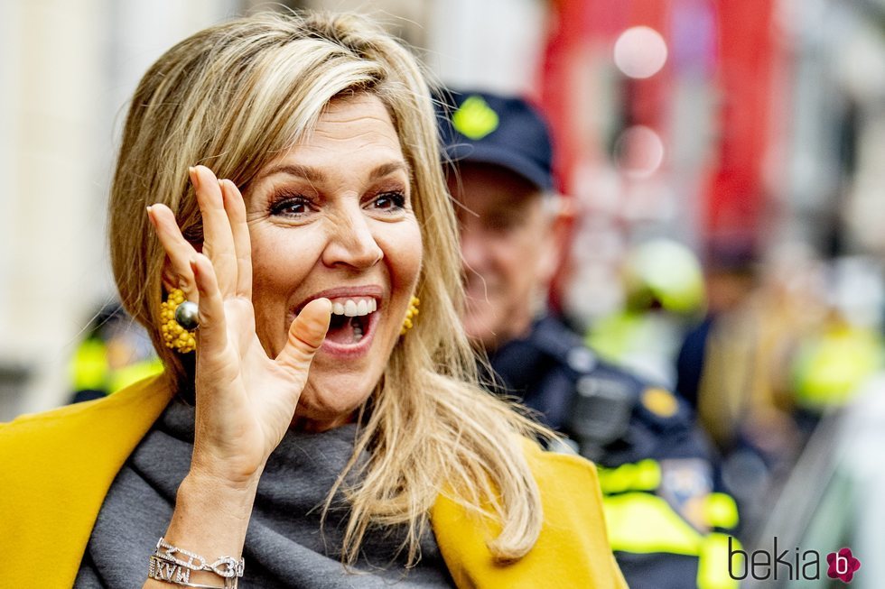 Máxima de Holanda, muy sonriente en un acto en Utrecht