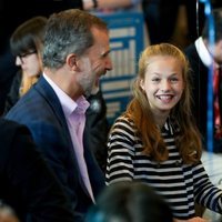 El Rey Felipe y la Princesa Leonor, muy sonrientes en el acto final de los Premios Princesa de Girona 2019