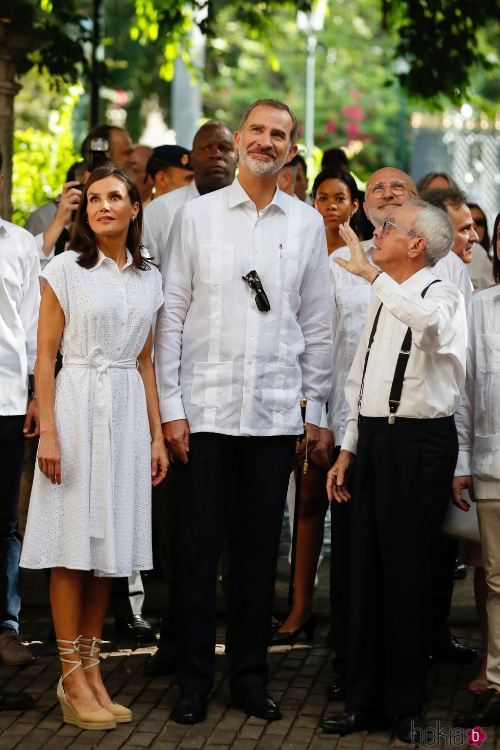 Los Reyes Felipe y Letizia en El Templete de la Plaza de Armas de La Habana Vieja