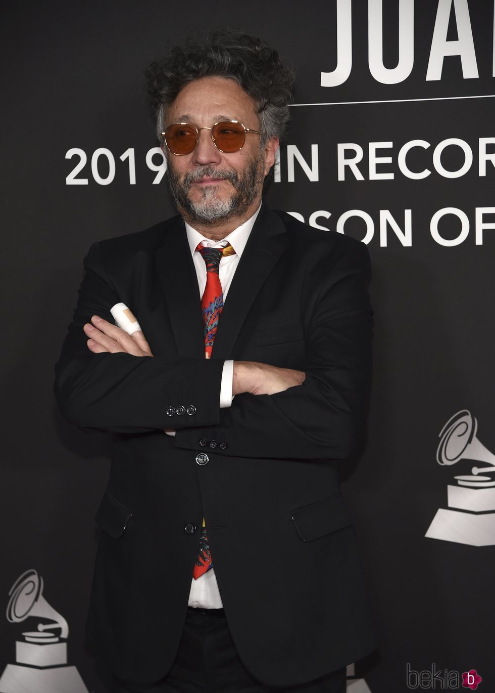 Fito Paez en la alfombra roja del premio Persona del Año 2019 en los Grammy Latino