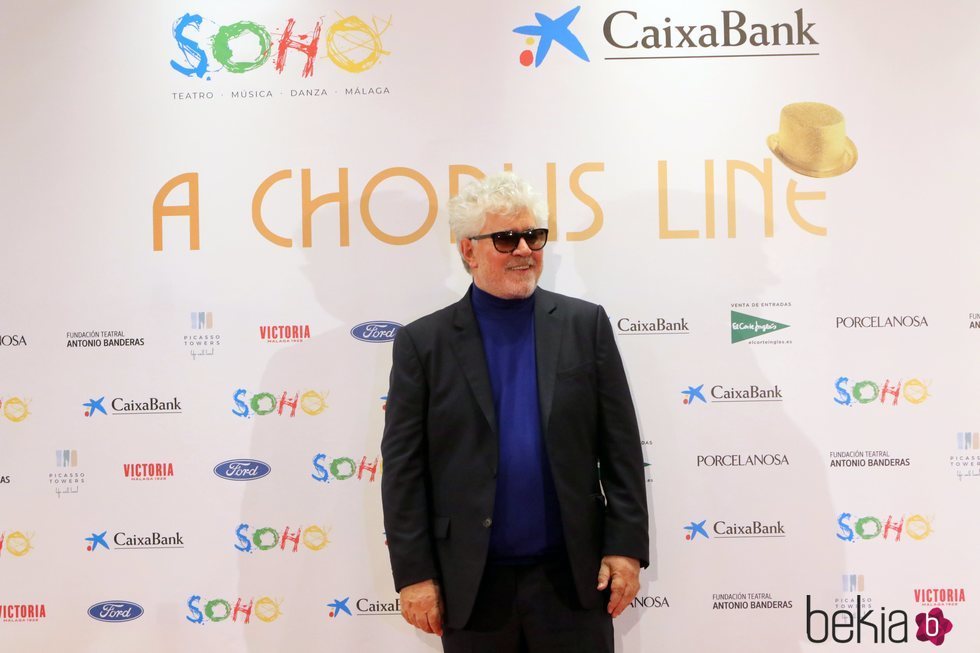 Pedro Almodovar en la apertura del teatro de Antonio Banderas, 'Teatro del Soho'