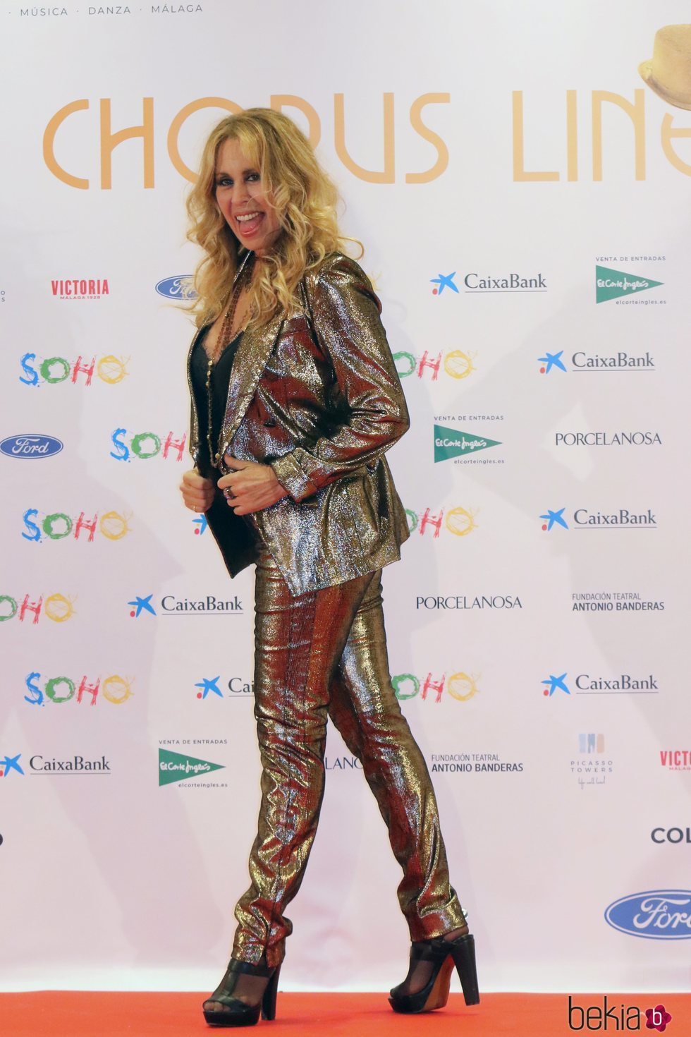 Miriam Díaz-Aroca en la apertura del teatro de Antonio Banderas, 'Teatro del Soho'