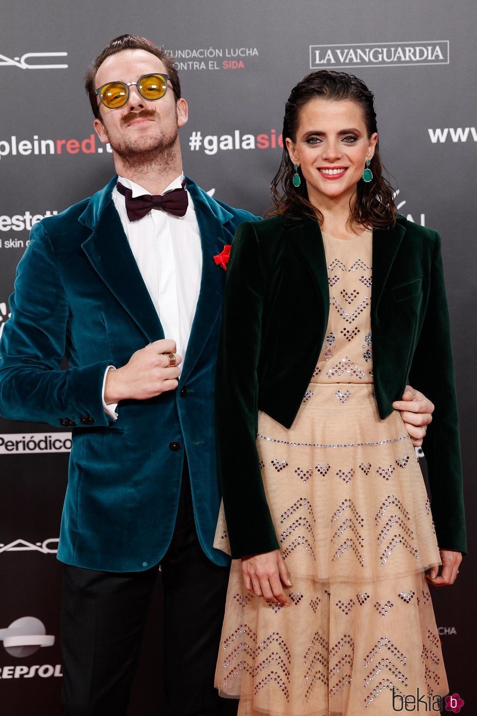 Macarena Gómez y Aldo Comas en la gala People in Red 2019