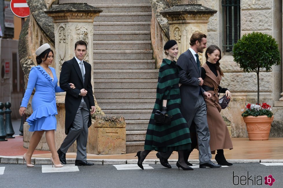 Pierre Casiraghi, Beatrice Borromeo, Alexandra de Hannover, Louis Ducruet y Marie Chevallier en el Día Nacional de Mónaco 2019