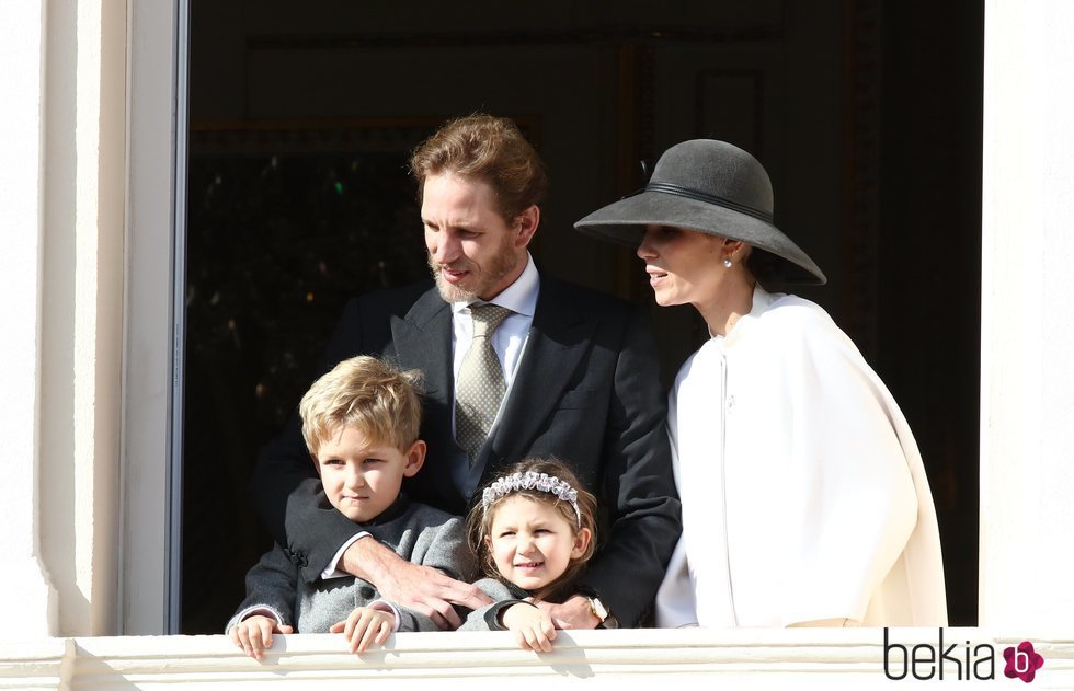 Andrea Casiraghi y Tatiana Santo Domingo con sus hijos Sasha e India Casiraghi en el Día Nacional de Mónaco 2019