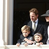 Andrea Casiraghi y Tatiana Santo Domingo con sus hijos Sasha e India Casiraghi en el Día Nacional de Mónaco 2019