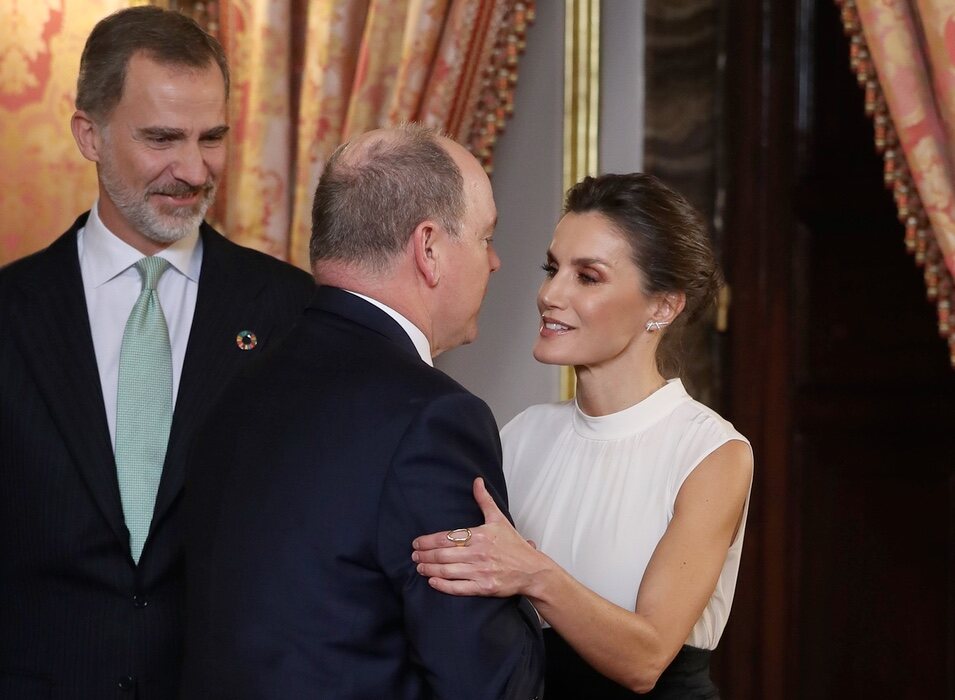 La Reina Letizia y Alberto de Mónaco en la recepción por la Conferencia sobre el Cambio Climático