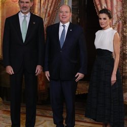 Los Reyes Felipe y Letizia y Alberto de Mónaco en la recepción por la Conferencia sobre el Cambio Climático