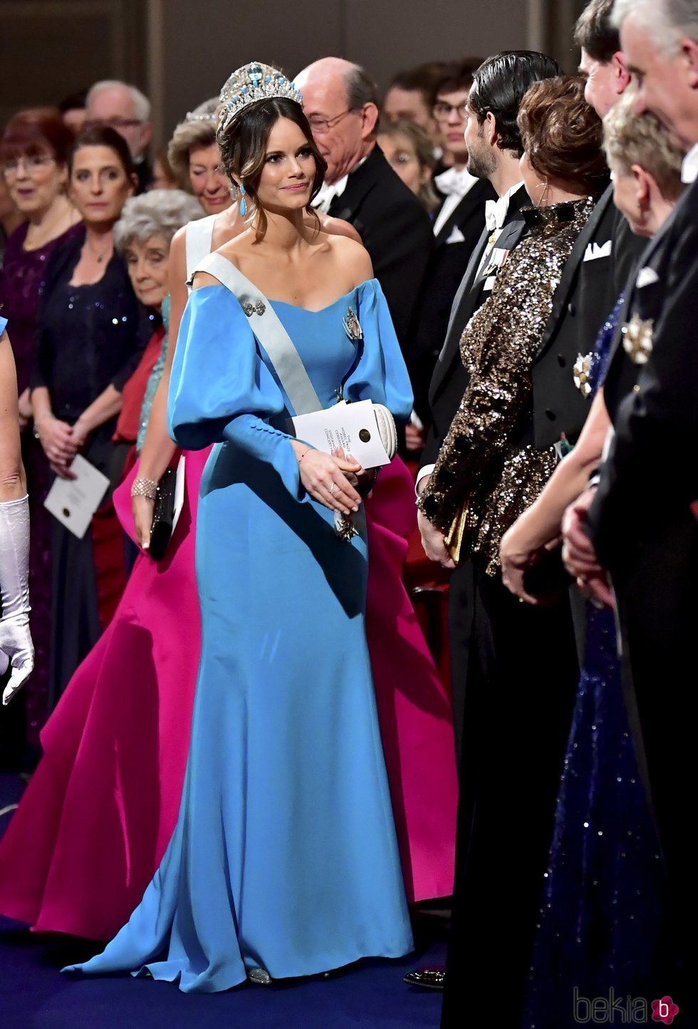 Sofia Hellqvist en la entrega de los premios Nobel 2019