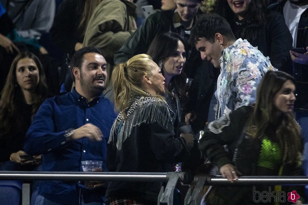 Belén Esteban, Miguel Marcos, Palomo Spain y María Escoté en el concierto de Rosalía en Madrid