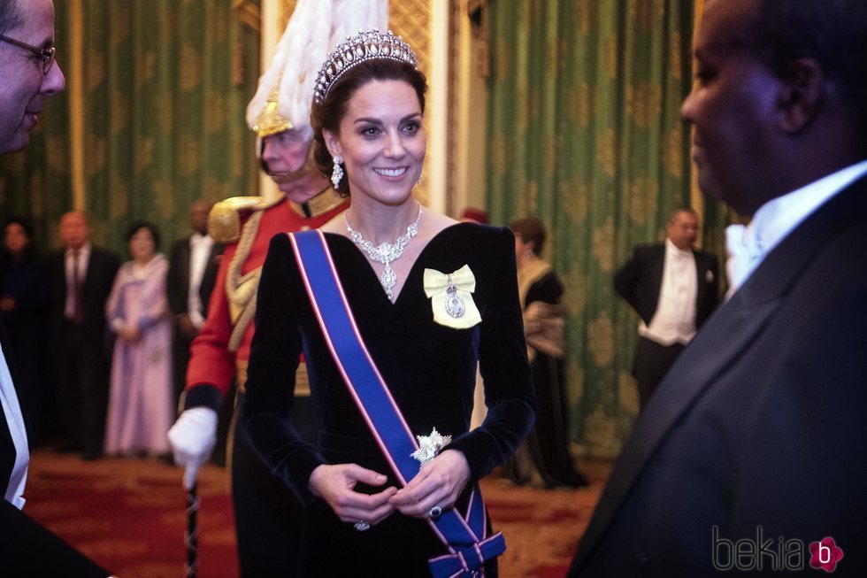 Kate Middleton en la recepción al cuerpo diplomático en el Palacio de Buckingham