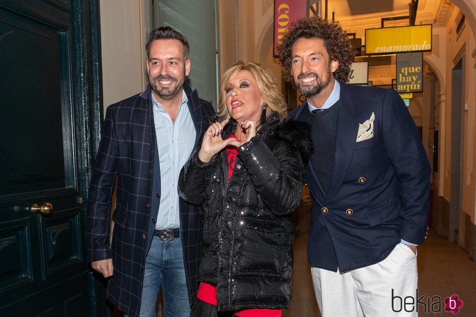 Kike Calleja, Lydia Lozano y José Antonio León en la cena de Navidad de 'Sálvame' 2019