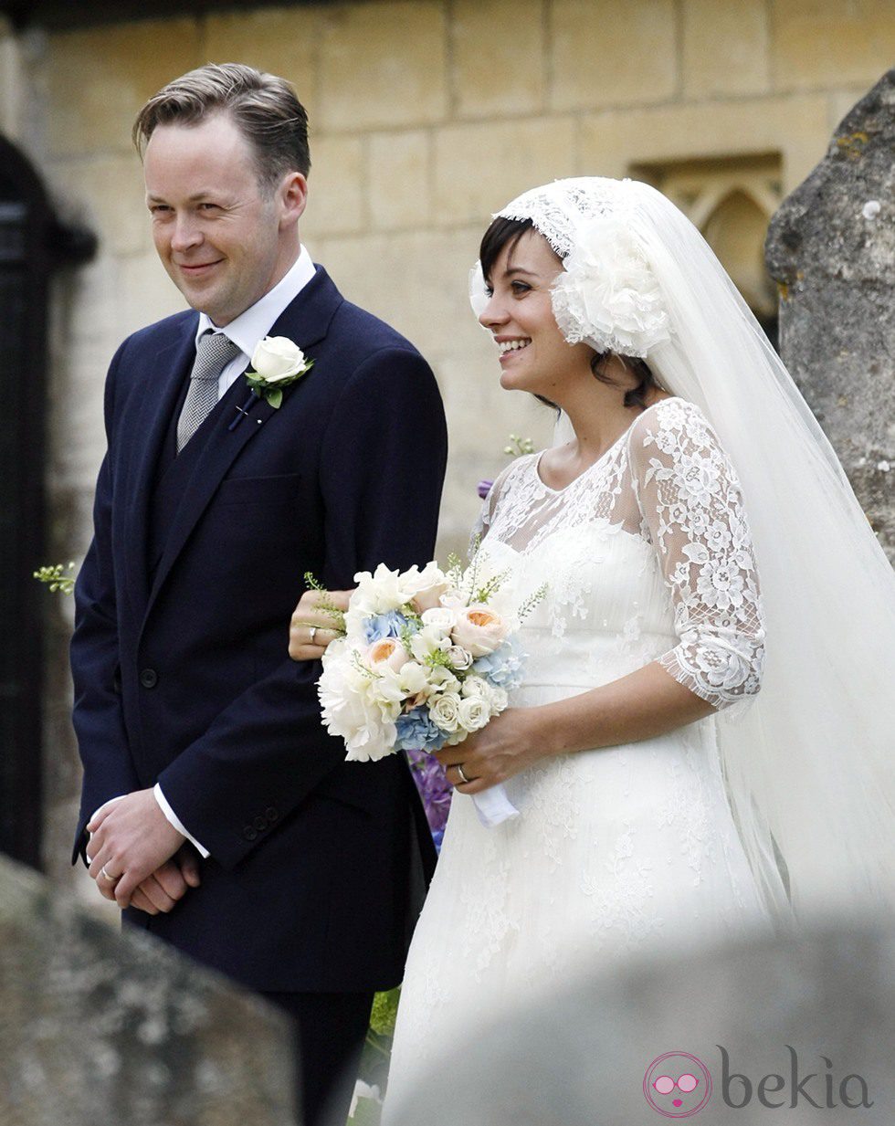 Lily Allen y Sam Cooper el día de su boda