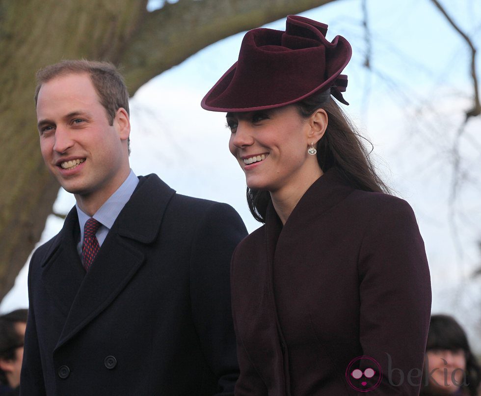 Los Duques Guillermo y Catalina de Cambridge en la misa del Día de Navidad