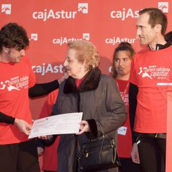 Fernando Alonso durante una carrera solidaria en Oviedo