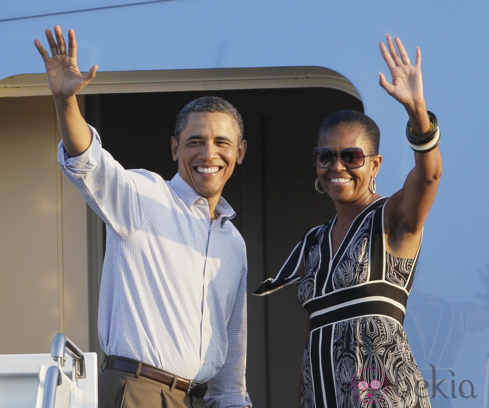 Barack Obama y Michelle Obama rumbo a Washington