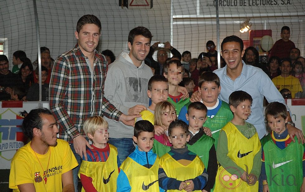 Cesc Fábregas, Thiago Alcántara y Andreu Fontàs